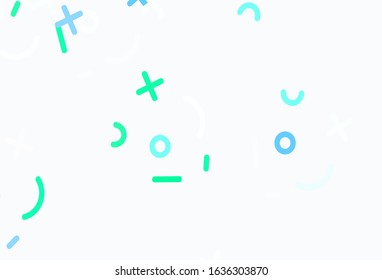 Light Blue, Green vector layout with algebra elements. Modern geometrical illustration with numerals. Template for landing page of typography.