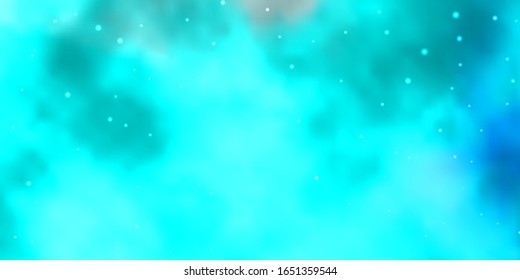 Light Blue, Green vector layout with bright stars. Shining colorful illustration with small and big stars. Theme for cell phones.