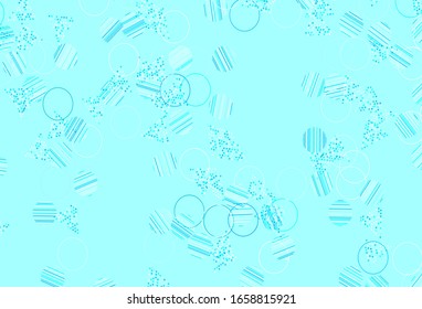 Light Blue, Green vector layout with circles, lines. Illustration with set of colorful circles, triangles. Pattern for websites.