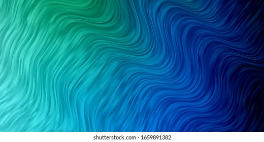 Light Blue, Green vector layout with curves. Colorful abstract illustration with gradient curves. Pattern for websites, landing pages.