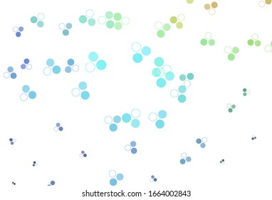 Light Blue, Green vector layout with circle shapes. Beautiful colored illustration with blurred circles in nature style. New template for your brand book.