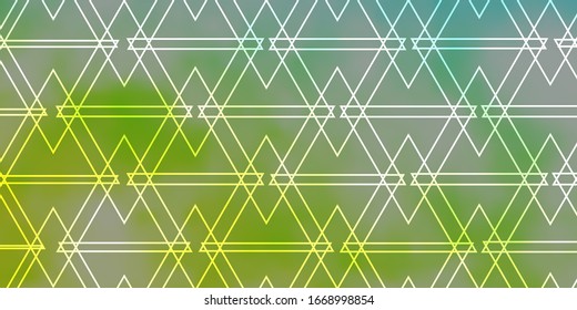 Azul claro, Diseño vectorial verde con líneas, triángulos. Ilustración abstracta moderna con triángulos coloridos. Patrón para sitios web.