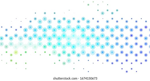Light Blue, Green vector layout with circular arc. Colorful illustration in circular style with lines. Best design for your ad, poster, banner.