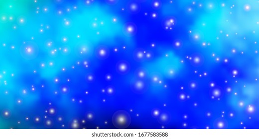 Light Blue, Green vector layout with bright stars. Colorful illustration in abstract style with gradient stars. Design for your business promotion.