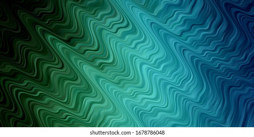 Light Blue, Green vector layout with wry lines. Bright illustration with gradient circular arcs. Best design for your posters, banners.