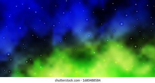 Light Blue, Green vector layout with bright stars. Colorful illustration in abstract style with gradient stars. Pattern for websites, landing pages.