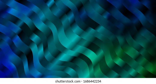 Light Blue, Green vector layout with circular arc. Colorful abstract illustration with gradient curves. Best design for your ad, poster, banner.