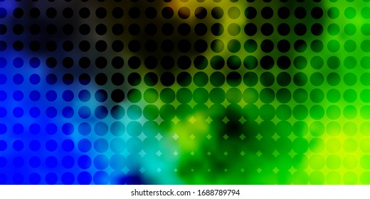 Light Blue, Green vector layout with circle shapes. Illustration with set of shining colorful abstract spheres. Design for posters, banners.