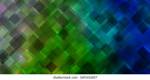 Light Blue, Green vector layout with lines, rectangles. Rectangles with colorful gradient on abstract background. Modern template for your landing page.