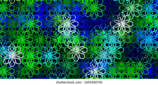 Light Blue, Green vector layout with curves. Illustration in abstract style with gradient curved.  Pattern for booklets, leaflets.