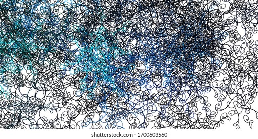 Light Blue, Green vector layout with wry lines. Colorful abstract illustration with gradient curves. Pattern for commercials, ads.