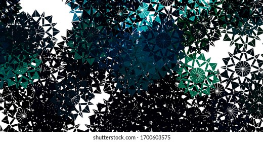 Light Blue, Green vector layout with beautiful snowflakes. Smart geometrical abstract illustration with ice, snow. Xmas design for business.