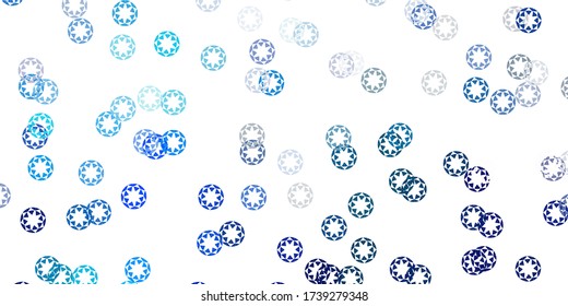 Light blue, green vector layout with circle shapes. Abstract colorful disks on simple gradient background. Pattern for websites.