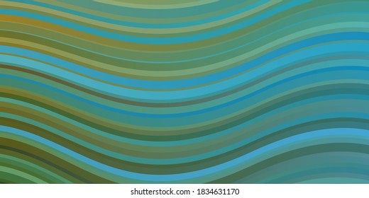 Azul claro, diseño vectorial verde con curvas. Ilustración abstracta con arcos de gradiente. Plantilla para el diseño de la interfaz de usuario.