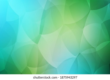 Azul claro, Diseño vectorial verde con líneas, triángulos. Ilustración abstracta moderna con triángulos coloridos. Fondo para un teléfono móvil.