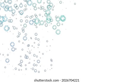 Light Blue, Green vector layout with circle shapes. Illustration with set of shining colorful abstract circles. Pattern of water, rain drops.