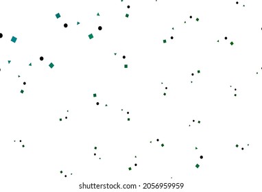 Hellblau, Grüne Vektorgrafik mit Kreisen, Linien, Rechtecken. Abstrakte Farbverlauf-Illustration mit Kreisen, Dreiecken, Würfeln. Das beste Design für Ihre Anzeige, Ihr Poster, Ihr Banner.