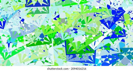 Light Blue, Green vector layout with triangle forms. Outstanding abstract illustration with range of colorful triangles. Landing pages material.