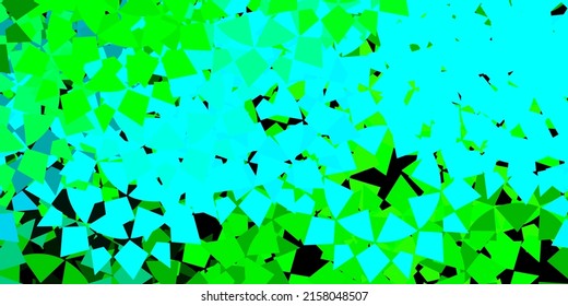 Diseño vectorial verde claro azul con formas triangulares. Ilustración abstracta sobresaliente con una gama de triángulos coloridos. Diseño para sus fondos de escritorio.