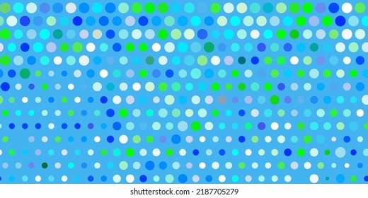 Hellblaues, grünes Vektorlayout mit Kreisformen. Moderne abstrakte Illustration mit bunten Kreisformen. Muster für Broschüren, Prospekte.