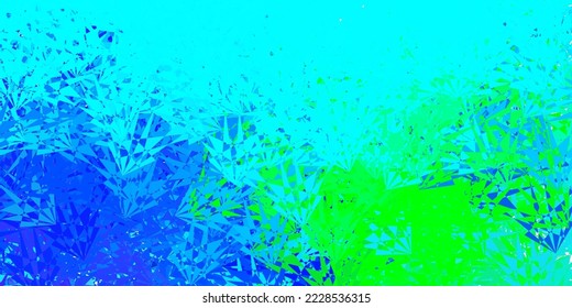 Light blue, green vector layout with triangle forms. Outstanding abstract illustration with range of colorful triangles. Pattern for promotions.