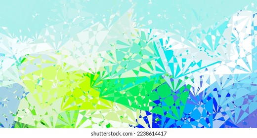 Azul claro, diseño vectorial verde con formas triangulares. Magnífica ilustración abstracta con formas triangulares, formas. Diseño para sus fondos de escritorio.