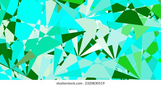 Azul claro, diseño vectorial verde con formas triangulares. Ilustración con formas triangulares coloridas abstractas. Patrón de fondo de pantalla.