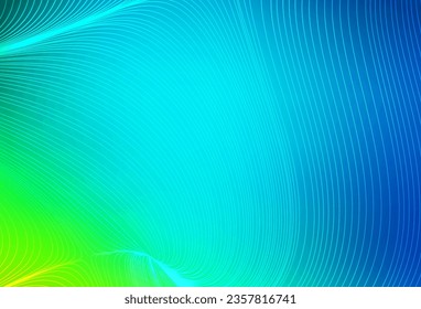 Azul claro, diseño vectorial verde con líneas planas. Ilustración colorida y brillante con líneas sobre una plantilla abstracta. Mejor diseño para tu anuncio, afiche, banner.