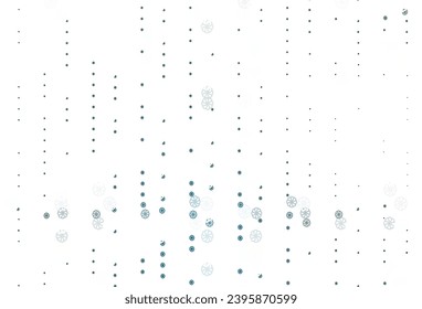Light Blue, Green vector layout with bright snowflakes. Shining colored illustration with snow in christmas style. The pattern can be used for new year ad, booklets.