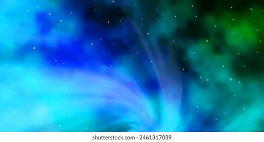 Light Blue, Green vector layout with bright stars. Colorful illustration in abstract style with gradient stars. Design for your business promotion.