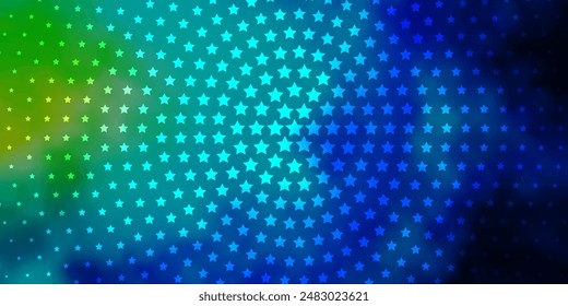 Light Blue, Green vector layout with bright stars. Blur decorative design in simple style with stars. Pattern for wrapping gifts.