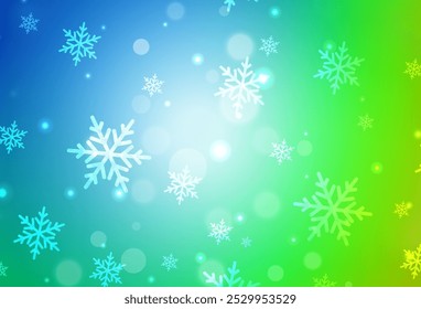 Light Blue, Green vector layout in New Year style. Simple gradient illustration with Christmas attributes. Pattern for school, grammar websites.