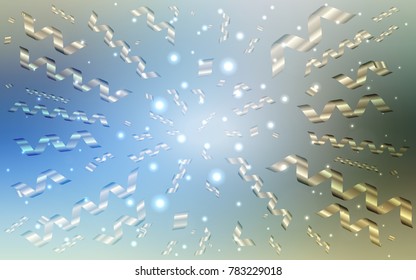 Light Blue, Green vector layout with festival confetti. Confetti on blurred abstract background with colorful gradient. The template can be used as a background for postcards.