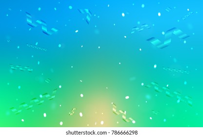 Light Blue, Green vector layout with festival confetti. Blurred decorative design in anniversary style with confetti. The pattern can be used for carnival, festival leaflets.