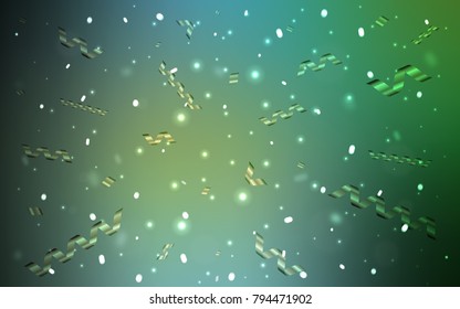 Light Blue, Green vector layout with festival confetti. Blurred decorative design in anniversary style with confetti. The pattern can be used for new year ad, booklets.