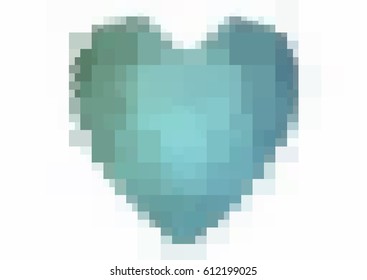 Light Blue, Green vector love background with heart. Paper note. Valentine's greeting polygonal card. rectangular illustration for your business. Stock template for your design.