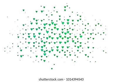 Light Blue, Green vector lovely background with hearts. Valentines greeting card with cute hearts. Abstract pattern for your design, website, ad.