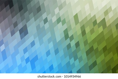 Light Blue, Green vector low poly background. A sample with a polygonal design. Illustration in polygonal style with repeating squares