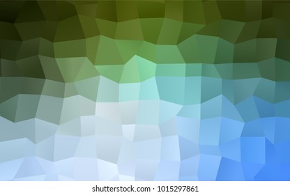 Light Blue, Green vector low poly background. A sample with a polygonal design. Illustration in polygonal style with repeating squares