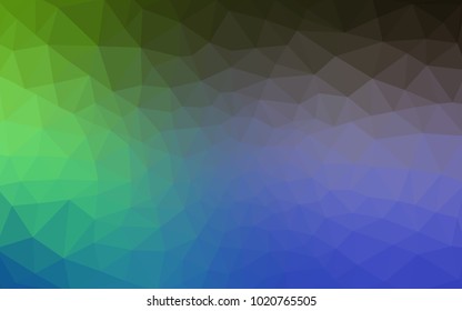 Light Blue, Green vector Low poly crystal background. Polygon design pattern. Low poly illustration, low polygon background.