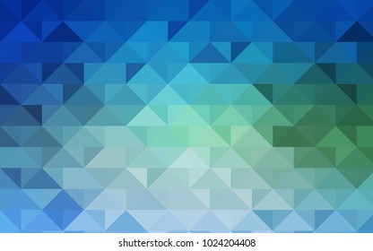 Light Blue, Green vector low poly pattern. Geometric illustration in Origami style with gradient.  Triangular pattern for your business design.