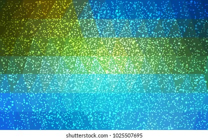 Light Blue, Green vector low poly crystal background with snowflakes. Polygon christmas design pattern . Low poly illustration of New Year celebration.