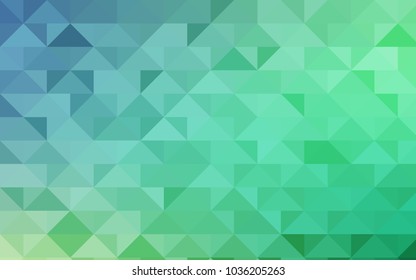 Light Blue, Green vector low poly pattern. Shining illustration, which consist of triangles. The best triangular design for your business.