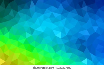 Light Blue, Green vector Low poly crystal background. Polygon design pattern. Low poly illustration, low polygon background.