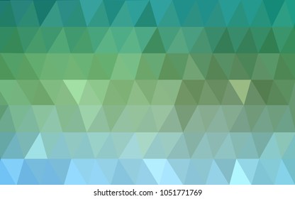 Light Blue, Green vector Low poly crystal background. Polygon design pattern. Low poly illustration, low polygon background.