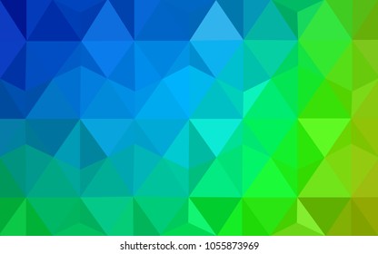 Light Blue, Green vector Low poly crystal background. Polygon design pattern. Low poly illustration, low polygon background.