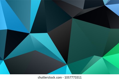 Light Blue, Green vector low poly pattern. A completely new color illustration in a vague style. The completely new template can be used for your brand book.