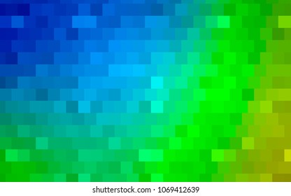 Light Blue, Green vector low poly background. A sample with a polygonal design. Illustration in polygonal style with repeating squares