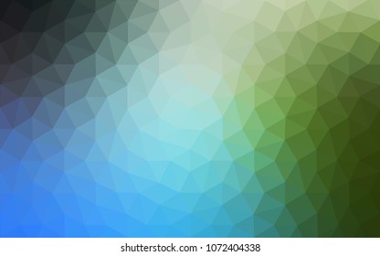 Light Blue, Green vector Low poly crystal background. Polygon design pattern. Low poly illustration, low polygon background.