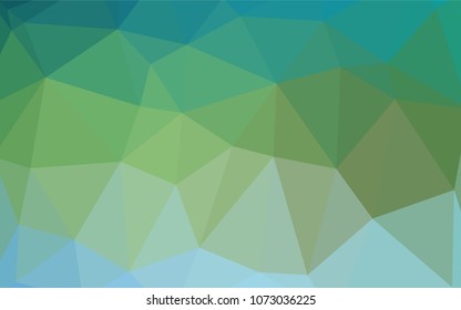 Light Blue, Green vector low poly cover. A sample with polygonal shapes. That pattern can be used as a part of a brand book.